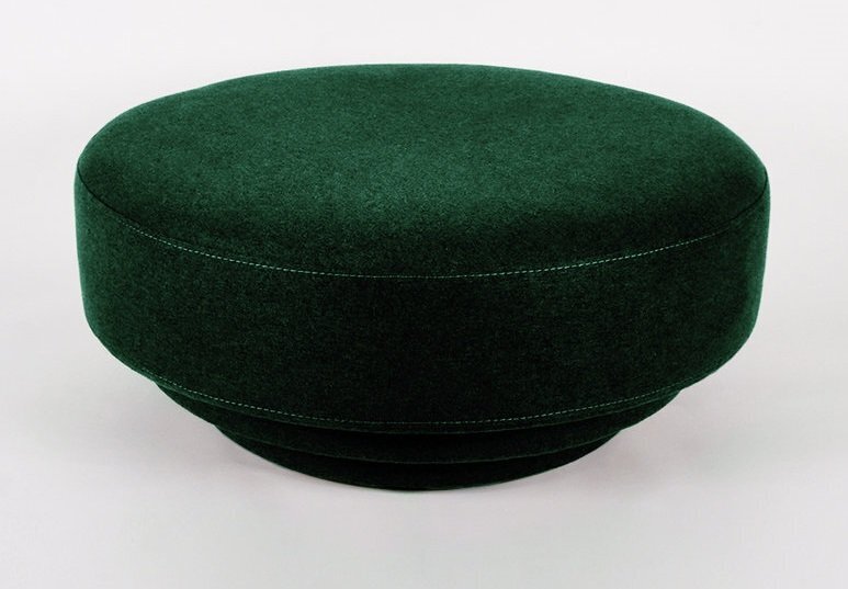 Eno Studio Cornice Pouf Velvet - Teal Green