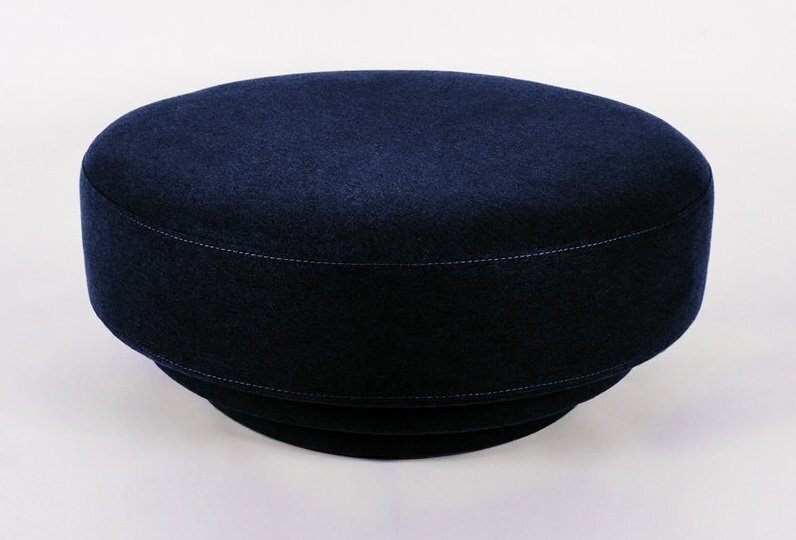 Eno Studio Cornice Pouf Velvet - Night Blue