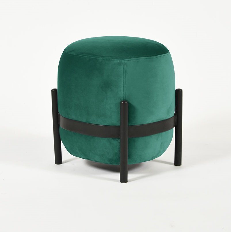 Eno Studio Vega Ottoman Black Steel - Teal Green