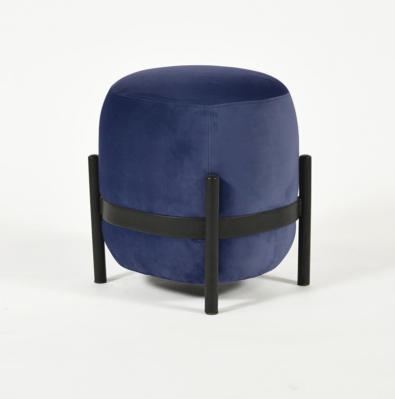 Eno Studio Vega Ottoman Black Steel - Night Blue