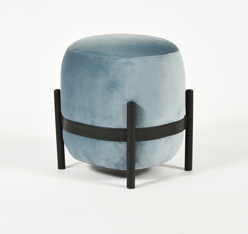 Eno Studio Vega Ottoman Black Steel - Sky Blue