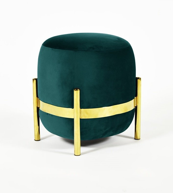Eno Studio Vega Ottoman Brass Steel - Teal Green