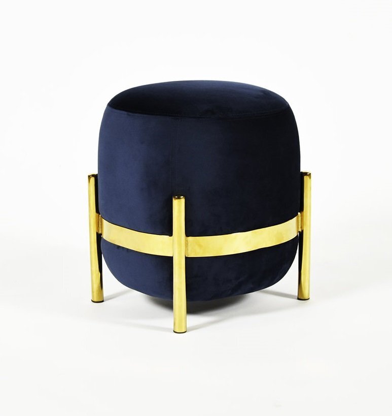 Eno Studio Vega Ottoman Brass Steel - Night Blue