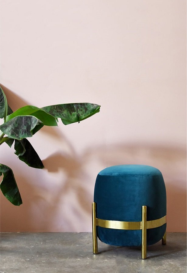 Eno Studio Vega Ottoman Brass Steel
