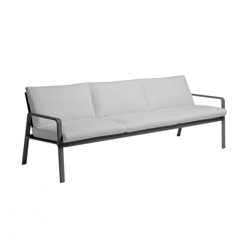 Kettal Park Life 3 Sitzer Sofa - schwarz/Auflage grau laminate/Gestell manganese schwarz