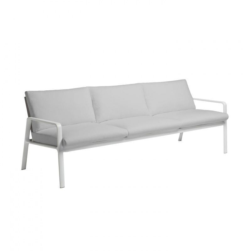 Kettal Park Life 3 Sitzer Sofa - weiß/Auflage grau laminate/Gestell white