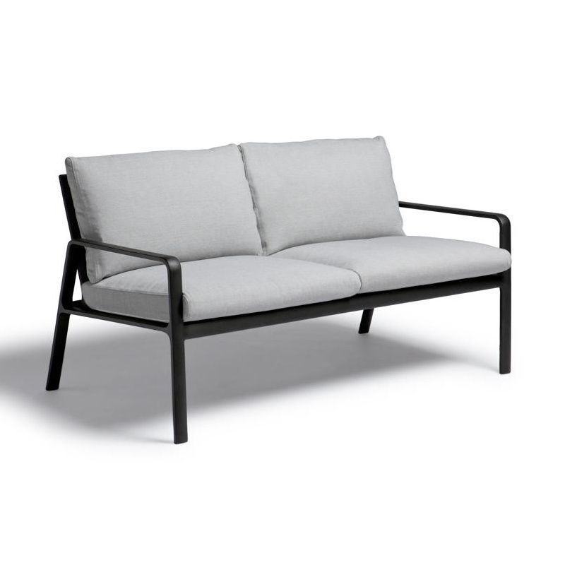Kettal Park Life 2 Sitzer Sofa - schwarz/Auflage grau laminate/Gestell manganese schwarz