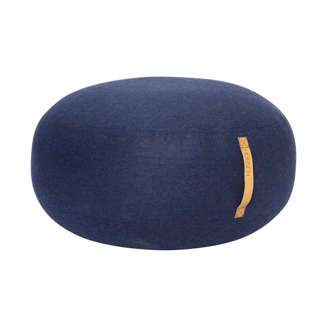 Hübsch  Mochi Pouf Blau von Hübsch  Blau, Ø: 70 cm / H: 35 cm