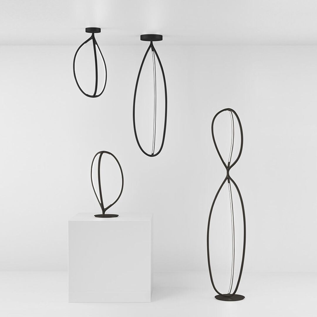 Artemide Deckenleuchte Arrival von Artemide Matt schwarz, H: 130 cm-1