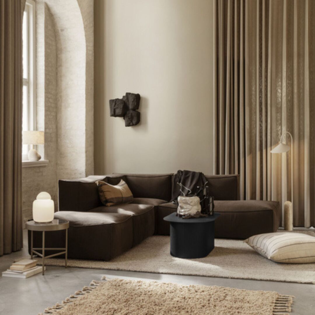Ferm Living Calm Cushion Large B: 80 cm / H: 80 cm, Camel / SchwarzFerm Living Calm Cushion Large B: 80 cm / H: 80 cm, Camel / Schwarz