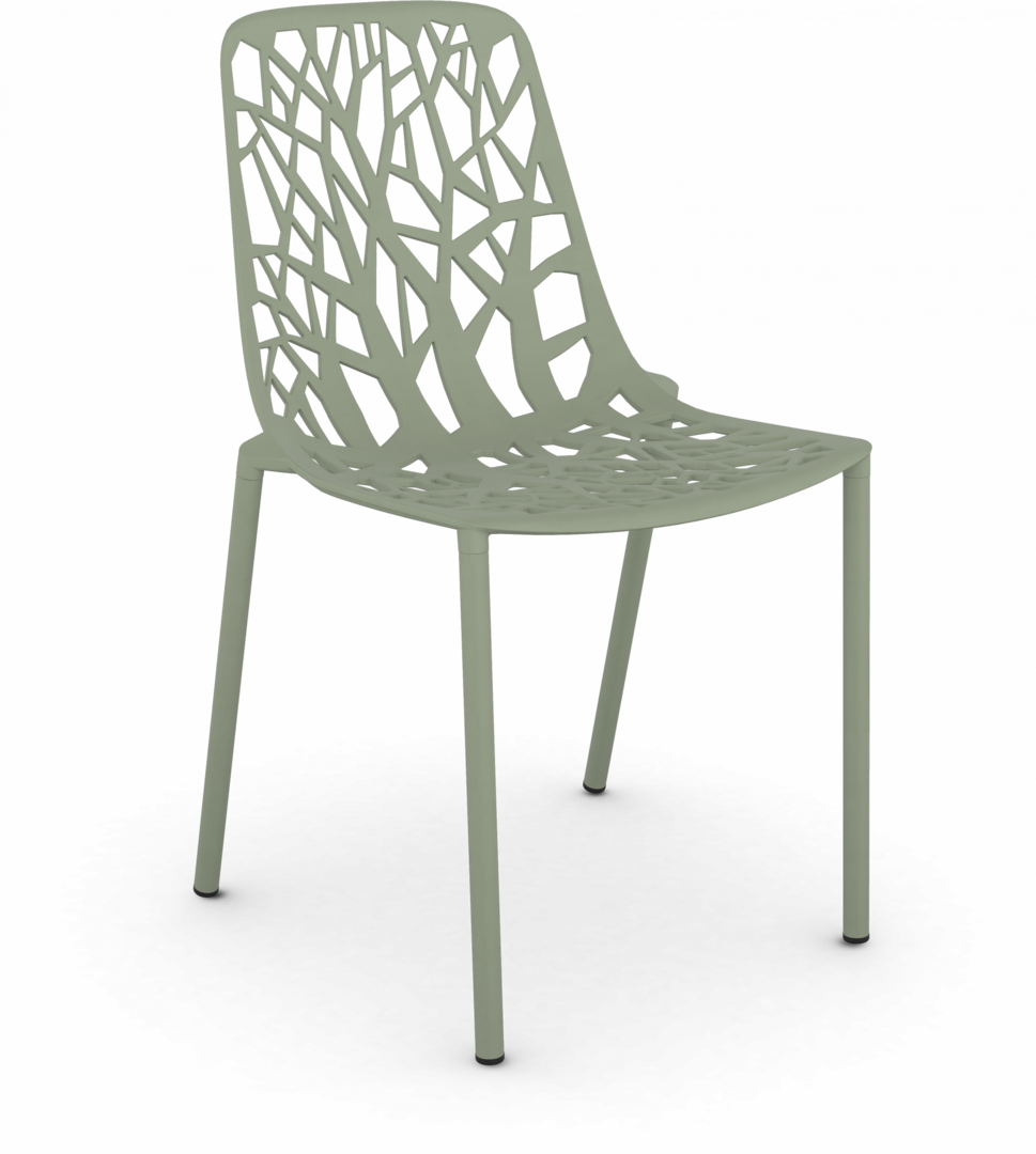 Fast Forest Stuhl von Fast  Grüner Tee , Beine bedeckt mit Aluminium