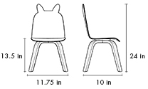Oeuf Rabbit Play Chair (Set of 2) - 11.75 X 10 X 13.5 cm