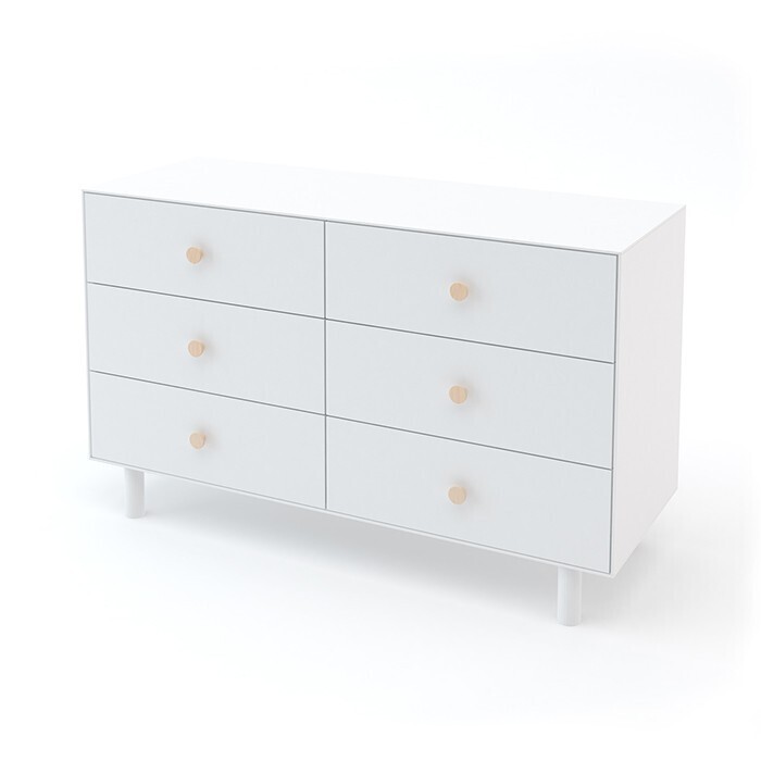 Oeuf 6 Drawer Dresser - Fawn - White