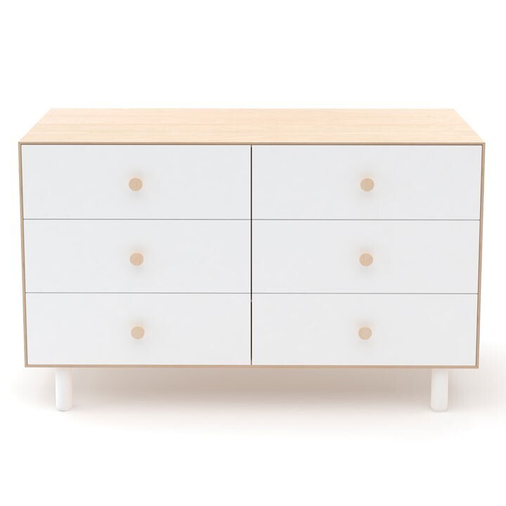 Oeuf 6 Drawer Dresser - Fawn - White/Birch