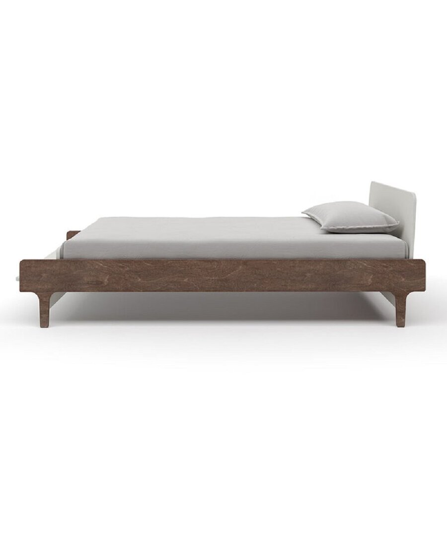 Oeuf River Twin Bed - White/Walnut