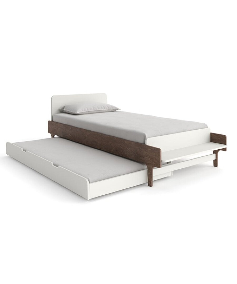 Oeuf River Twin Bed - White/Walnut
