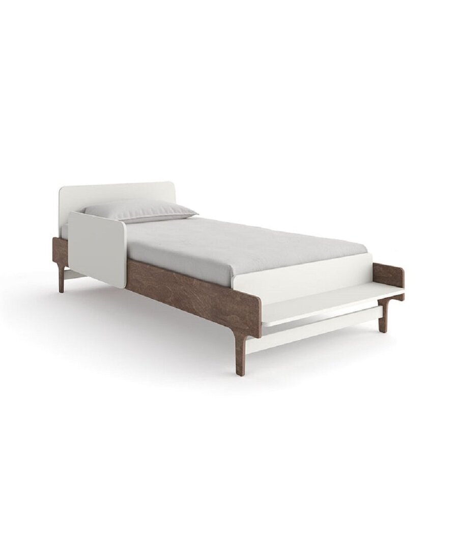 Oeuf River Twin Bed - White/Walnut