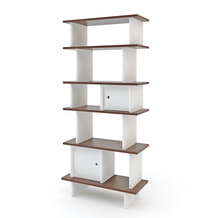 Oeuf Vertical Mini Library - White / Walnut