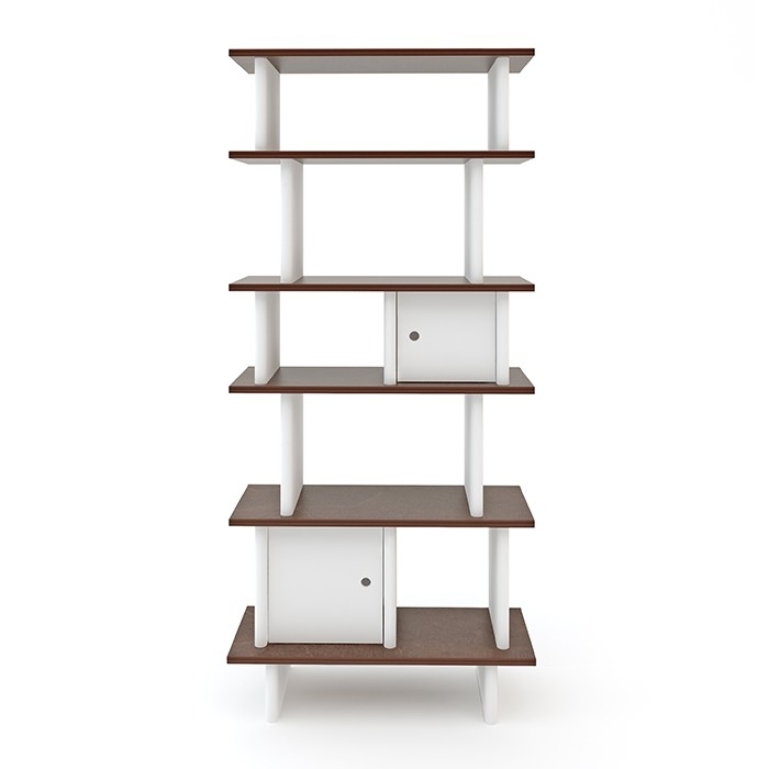 Oeuf Vertical Mini Library - White / Walnut