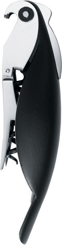 Alessi Parrot Sommelier-Korkenzieher-Schwarz