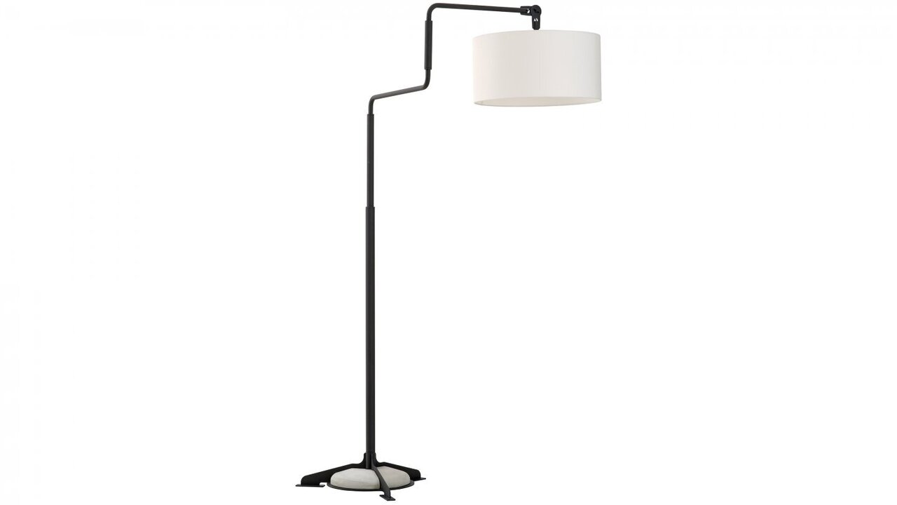 Functionals Swivel Floor Light - White Shade | Black Frame