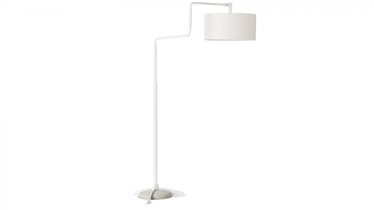 Functionals Swivel Floor Light - White Shade | White Frame