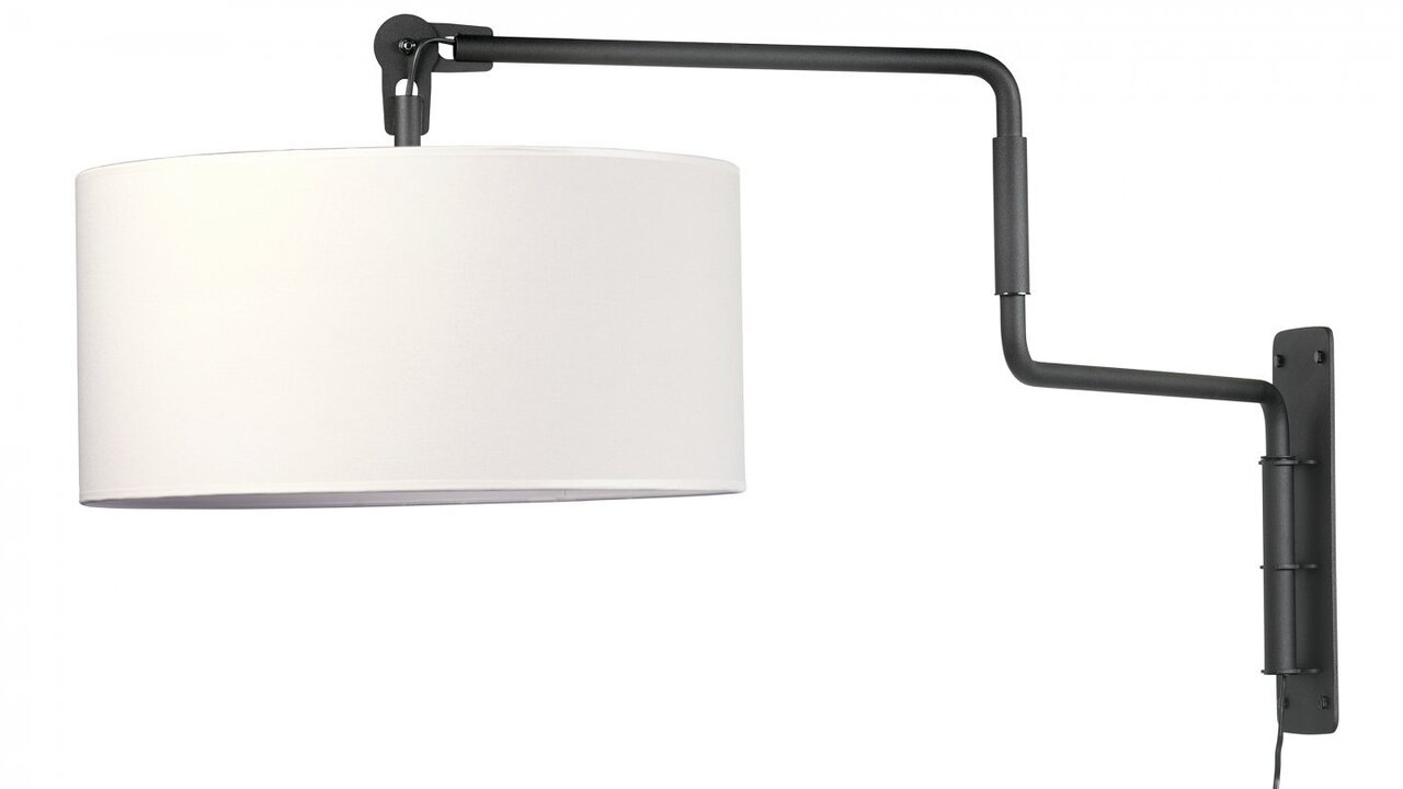 Functionals Swivel Wall Light - White Shade | Black Frame