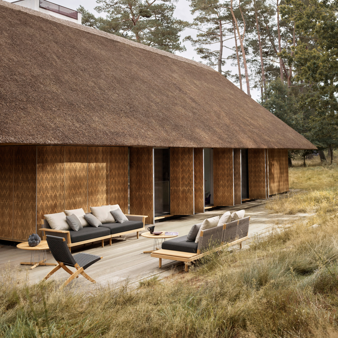 Carl Hansen & Søn Outdoor Sofamodul E500 Embrace von Carl Hansen & Søn Schwarz Panama Hollin