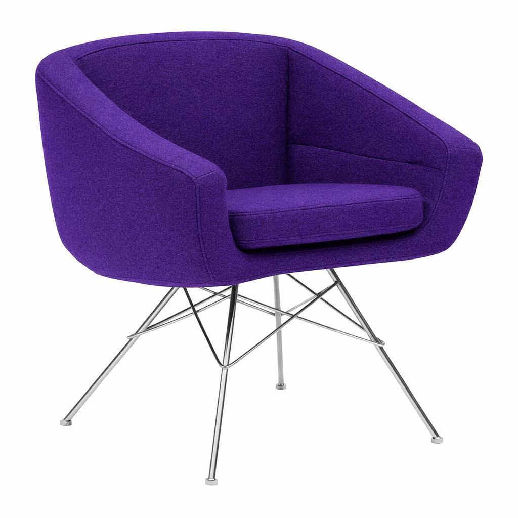 Softline Softline Aiko Lounge Sessel Chrom, Indigoviolett 581 - Felt