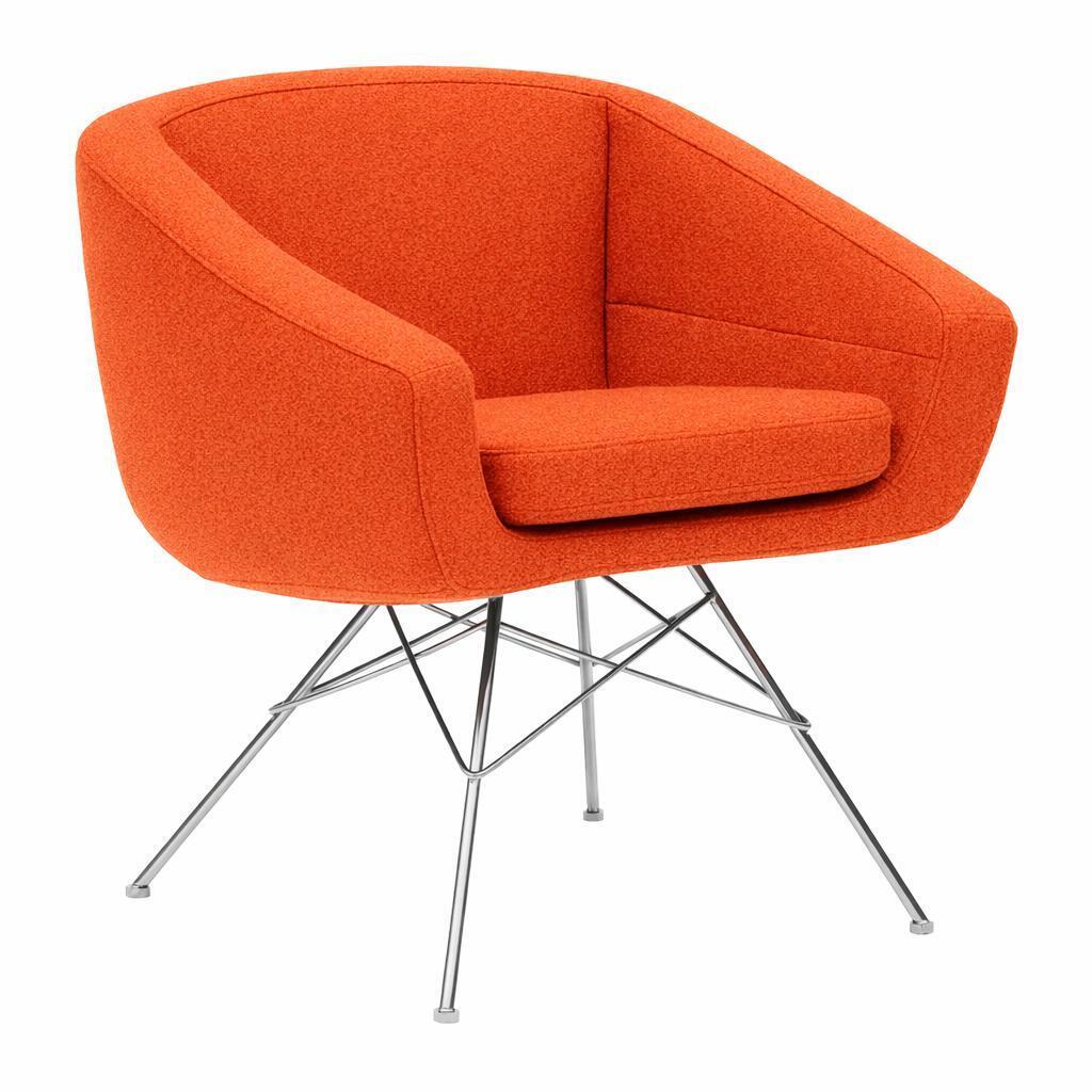 Softline Softline Aiko Lounge Sessel Chrom, Orange 624 - Felt