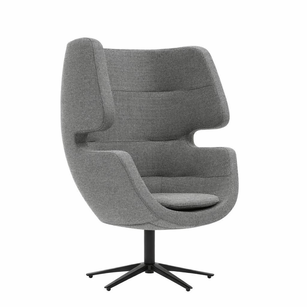 Softline Softline Moai Lounge Drehsessel Schwarz RAL9005, Mittelgrau 166 - Hallingdal