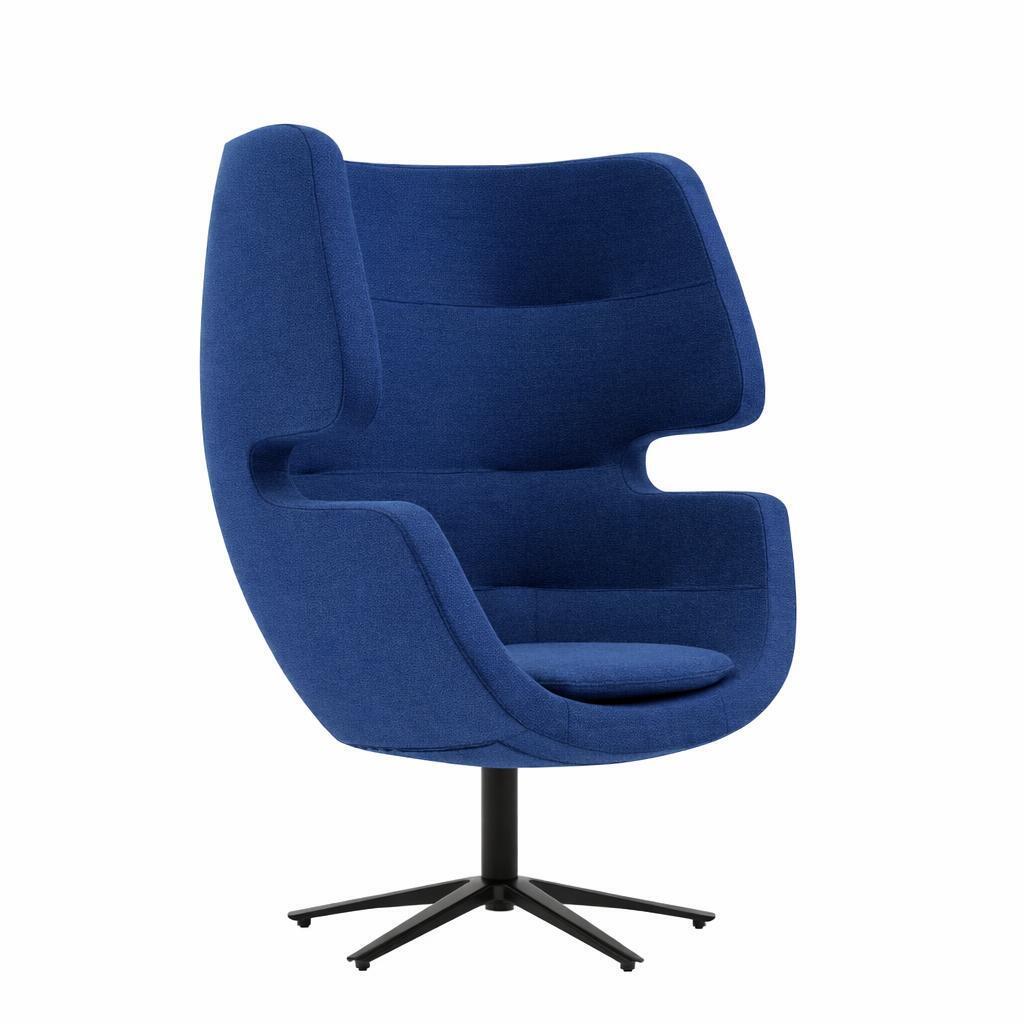 Softline Softline Moai Lounge Drehsessel Schwarz RAL9005, Tiefes Petrol 753 - Hallingdal