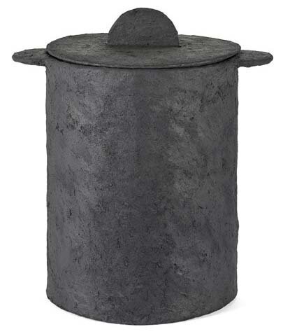 Serax Korb + Deckel Marie Papier Mache Schwarz D40H50