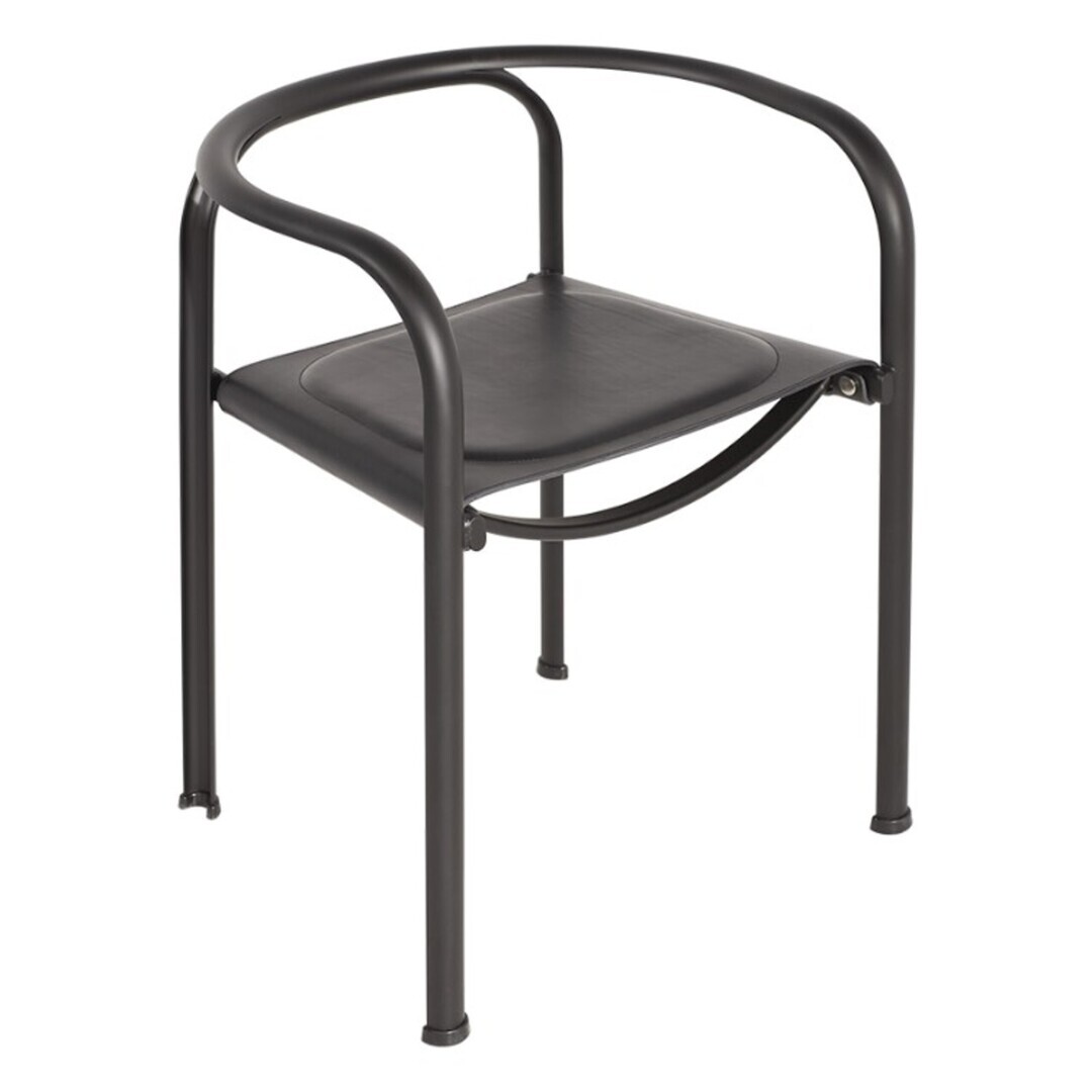 Tecta Tecta Split Chair Leder schwarz, Ohne, Stahlrohr Pulverbeschichtet Schwarz