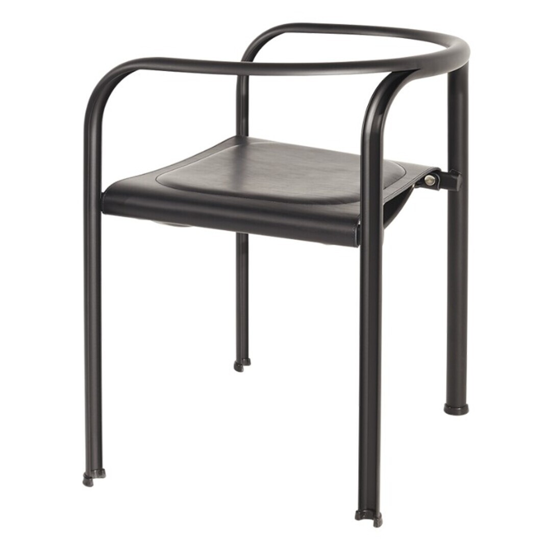 Tecta Tecta Split Chair Leder schwarz, Ohne, Stahlrohr Pulverbeschichtet Schwarz