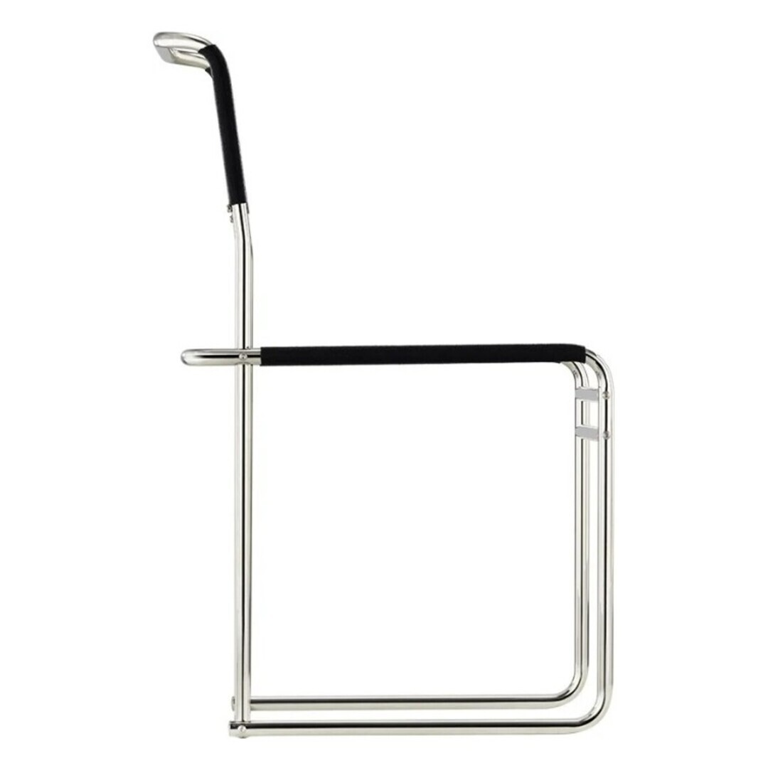 Tecta Tecta B40 Stuhl Bauhaus-Gurt Schwarz, Stahlrohr Vernickelt, Ohne