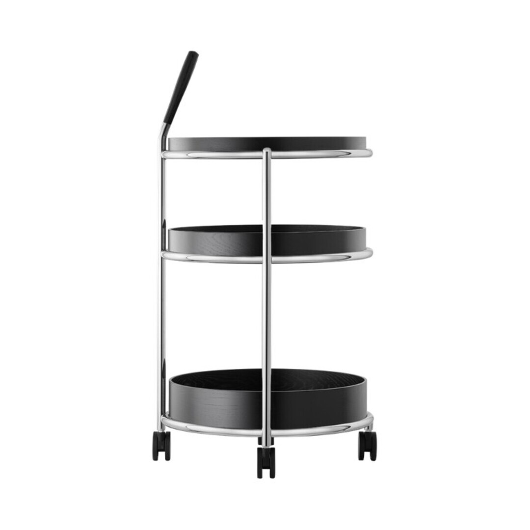 Tecta Tecta K6 Trolley Eiche Schwarz Lackiert, Stahlrohr Verchromt