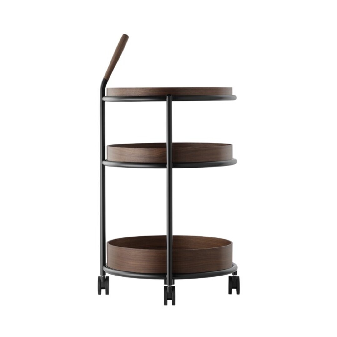 Tecta Tecta K6 Trolley Nussbaum, Stahlrohr Pulverbeschichtet Schwarz
