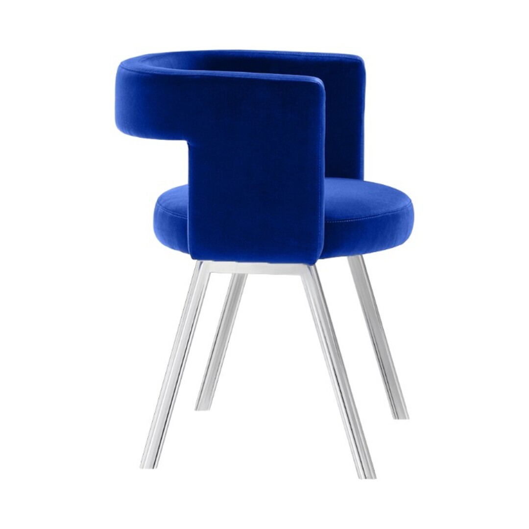 Tecta Tecta D8P Polstersessel Dunkelblau 052 - City Velvet, Chrom