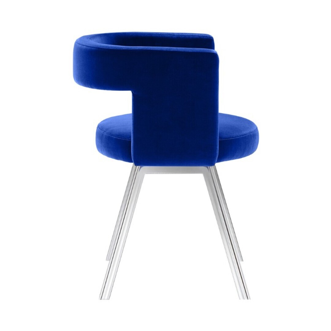 Tecta Tecta D8P Polstersessel Dunkelblau 052 - City Velvet, Chrom