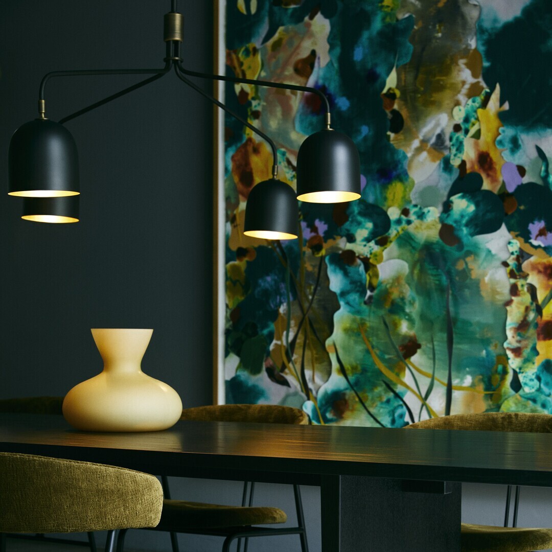 Gubi Gubi Howard Chandelier 4 Arm Long - Kronleuchter