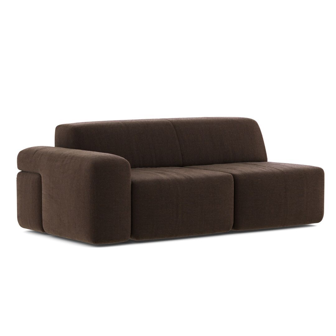 Classicon Module B Zweisitzer Links Sofa Soft Stone von Classicon Andro Plus - Rostbraun 528