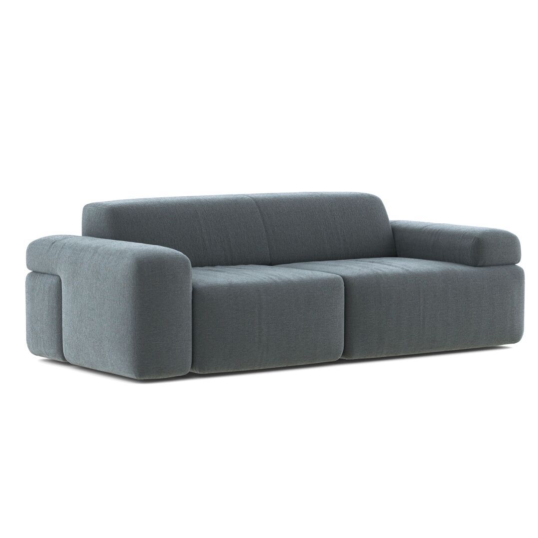 Classicon Module D Zweisitzer mit Armlehnen Sofa Soft Stone von Classicon Andro Plus - Hellblau 543