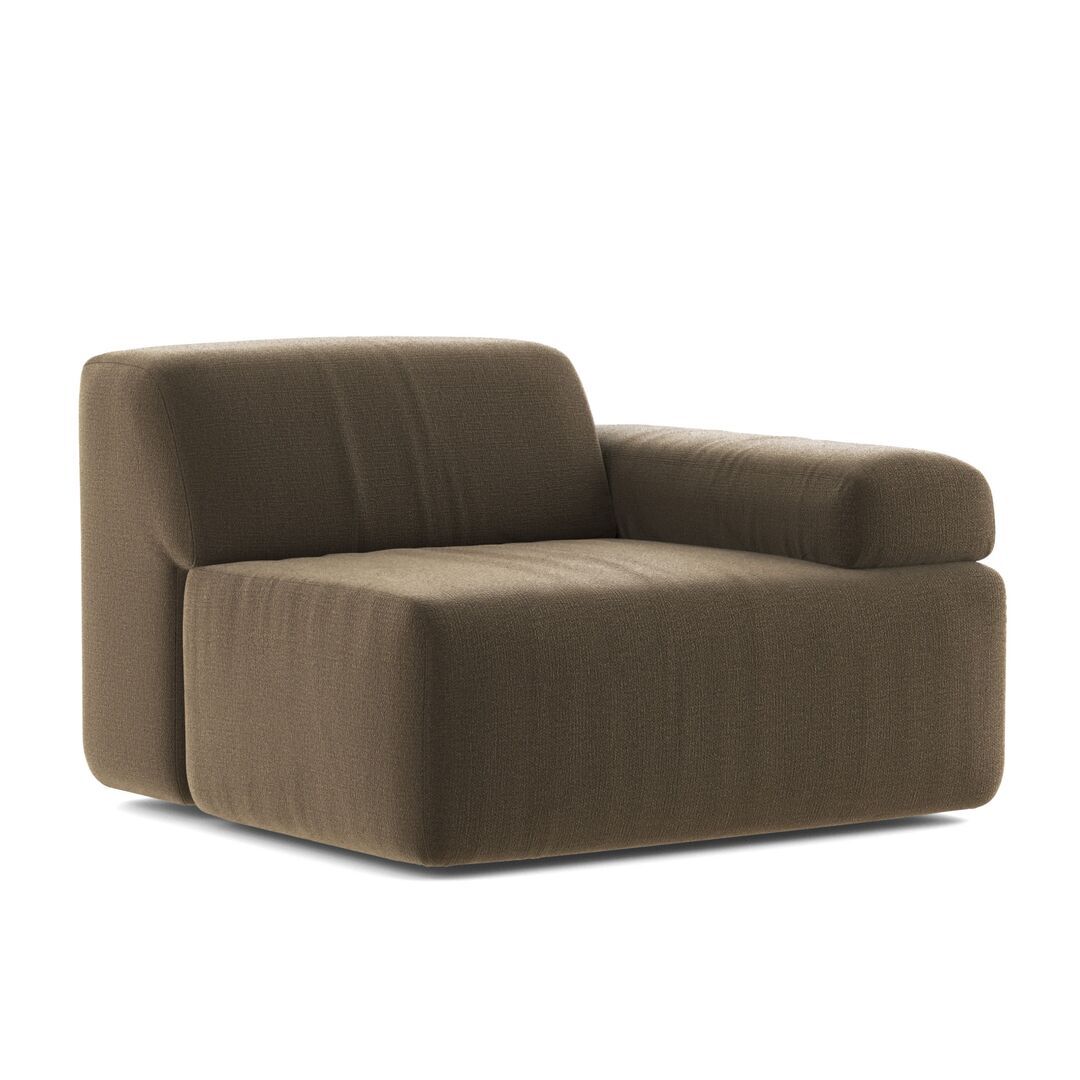 Classicon Module F Einsitzer Rechts Sofa Soft Stone von Classicon Andro Plus - Braungrün 887