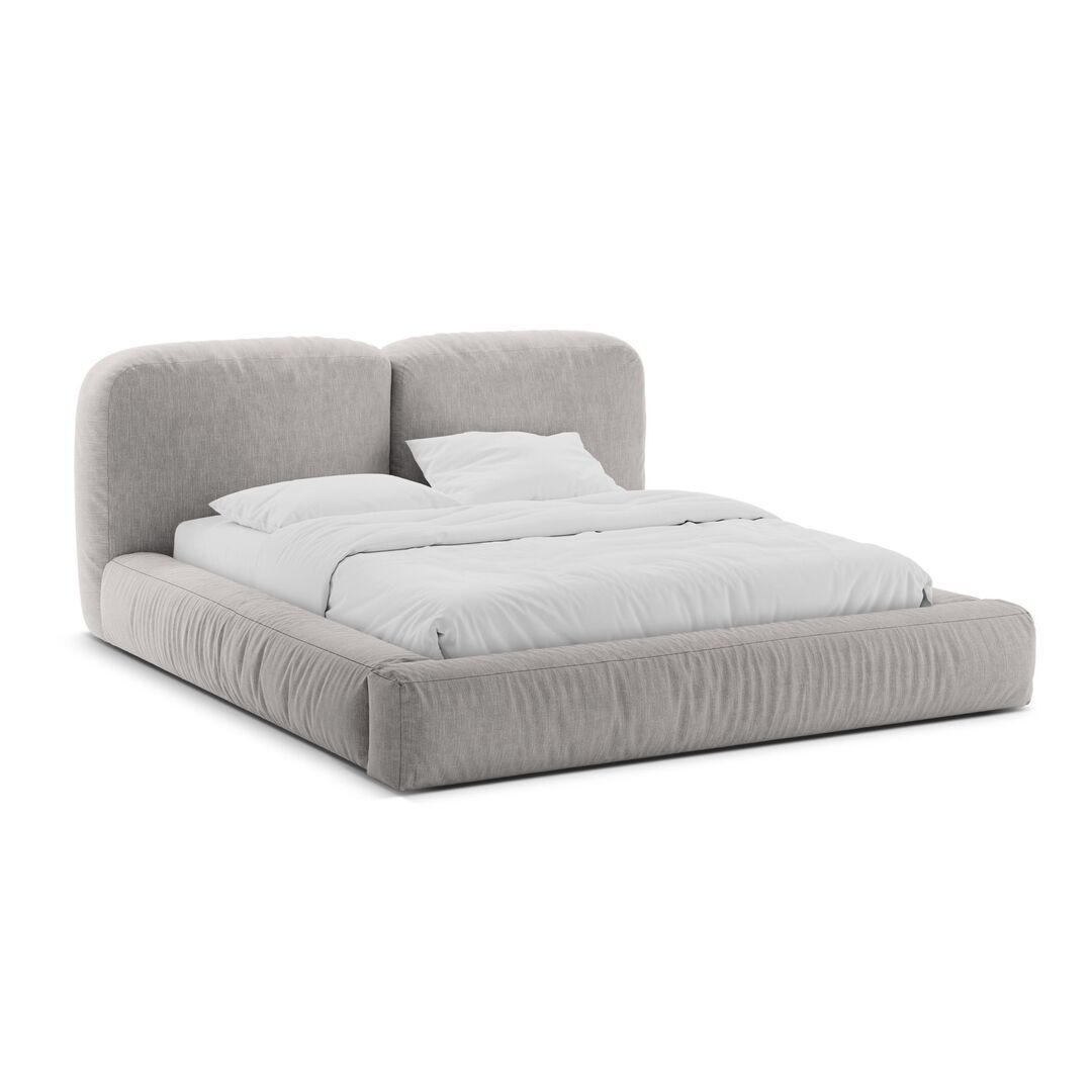 Micadoni MICADONI MARTINA Bett Boston - Light Grey, B: 140 cm