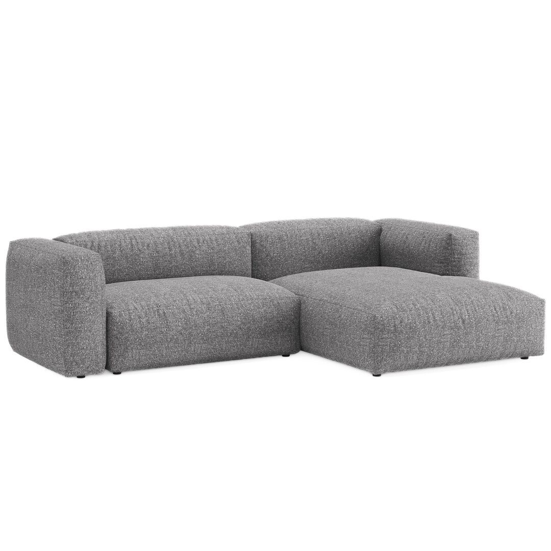 Micadoni MICADONI MARTINA 4 Sitzer Ecksofa Boucle Monet - Graphite, Rechts