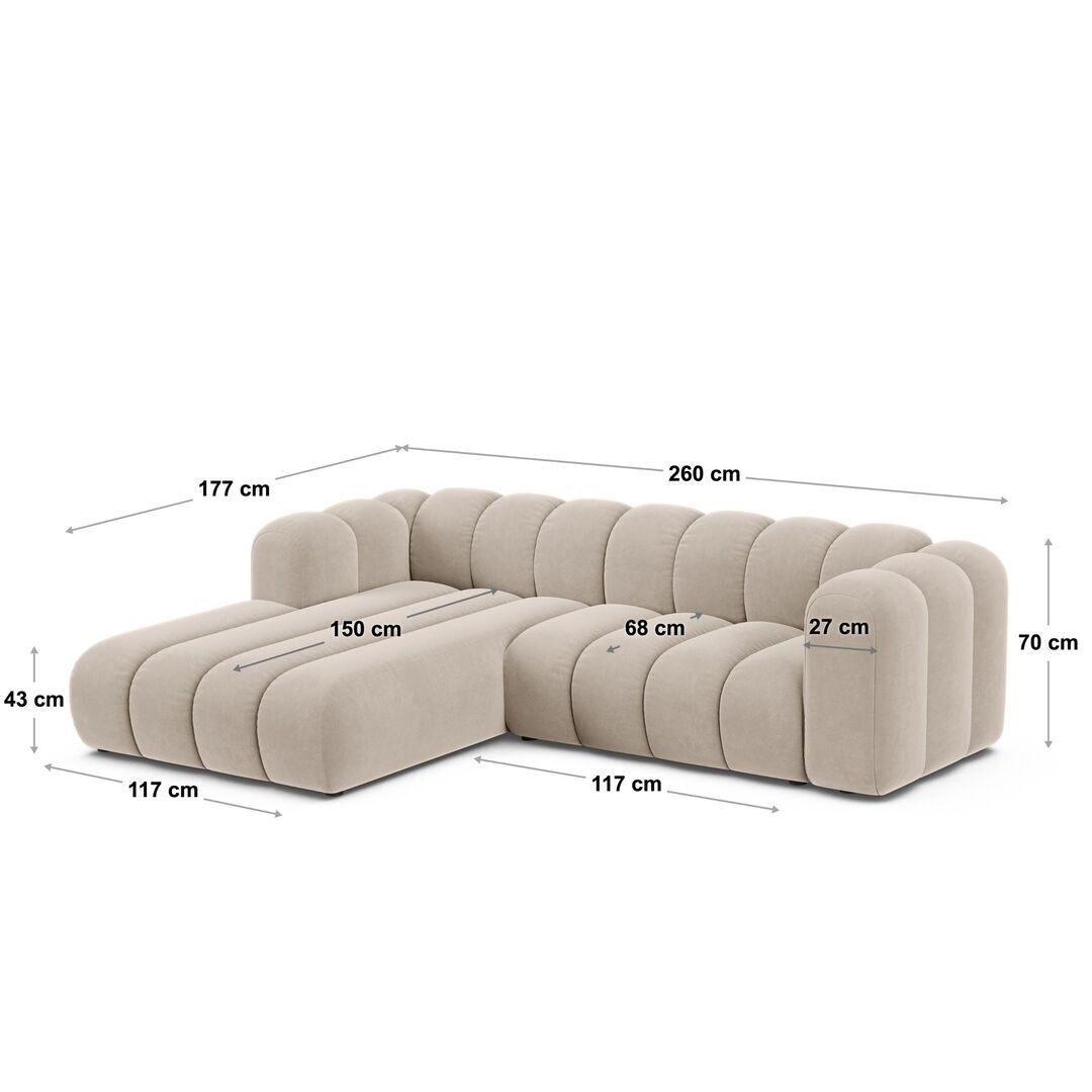 Micadoni MICADONI LUPINE Ecksofa Velvet Salvador - CoralMicadoni MICADONI LUPINE Ecksofa, L: 260 cm