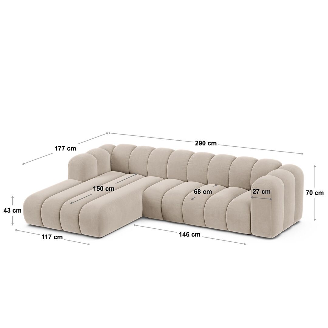 Micadoni MICADONI LUPINE Ecksofa Velvet Salvador - CoralMicadoni MICADONI LUPINE Ecksofa, L: 290 cm