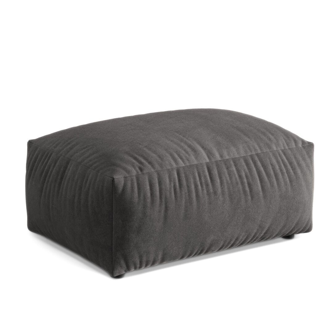 Micadoni MICADONI MARTINA Pouf 65  Velvet - Grey
