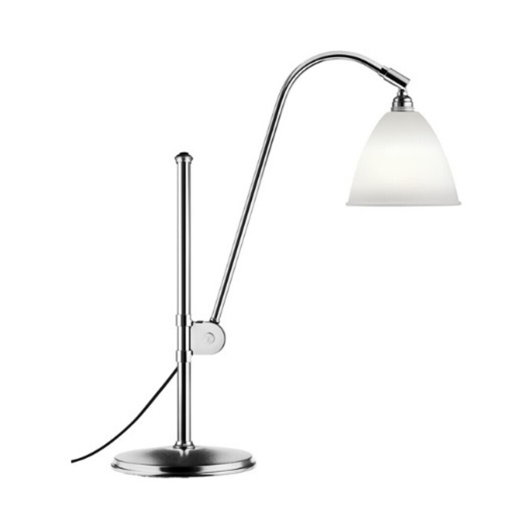 Gubi Tischlampe 'Bestlite' mit Chromgestell Bone China